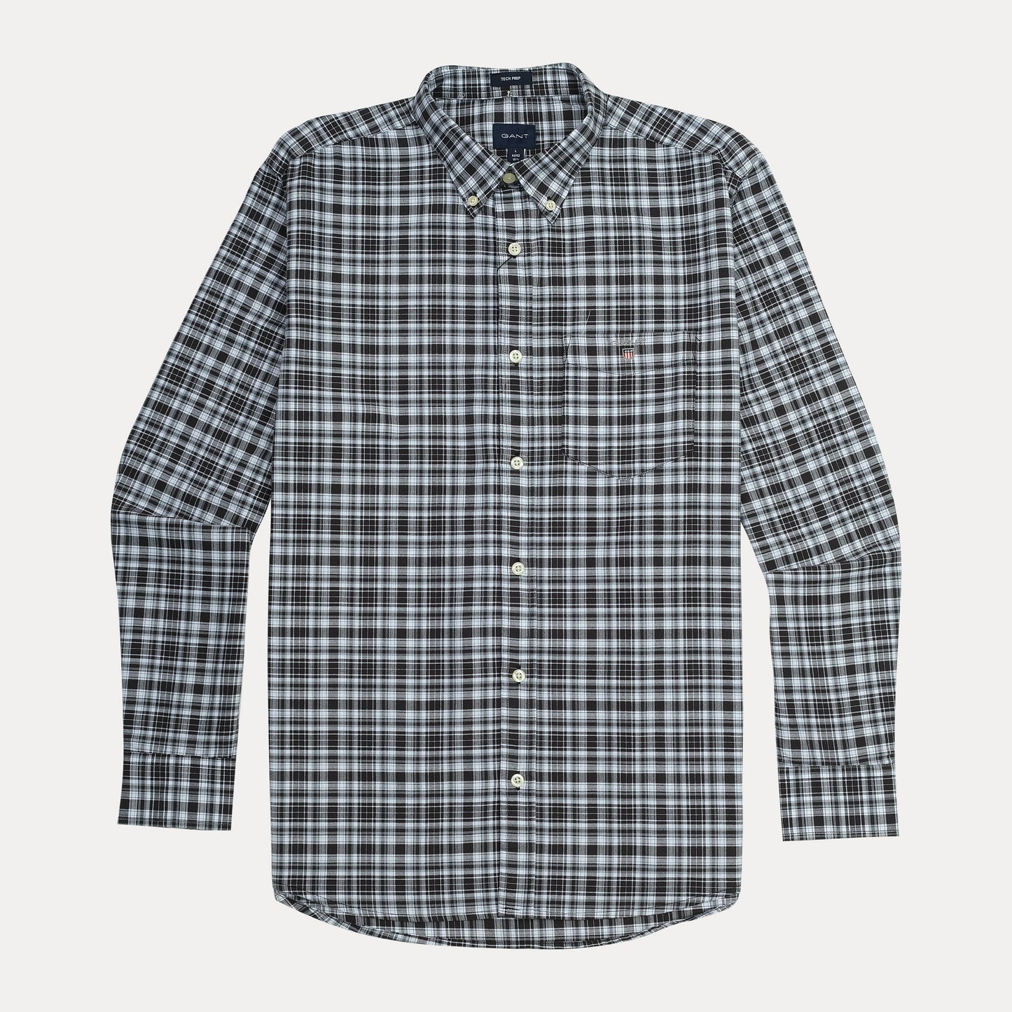 GANT Tech Prep Plaid Perfection Shirt in Charcoal Check