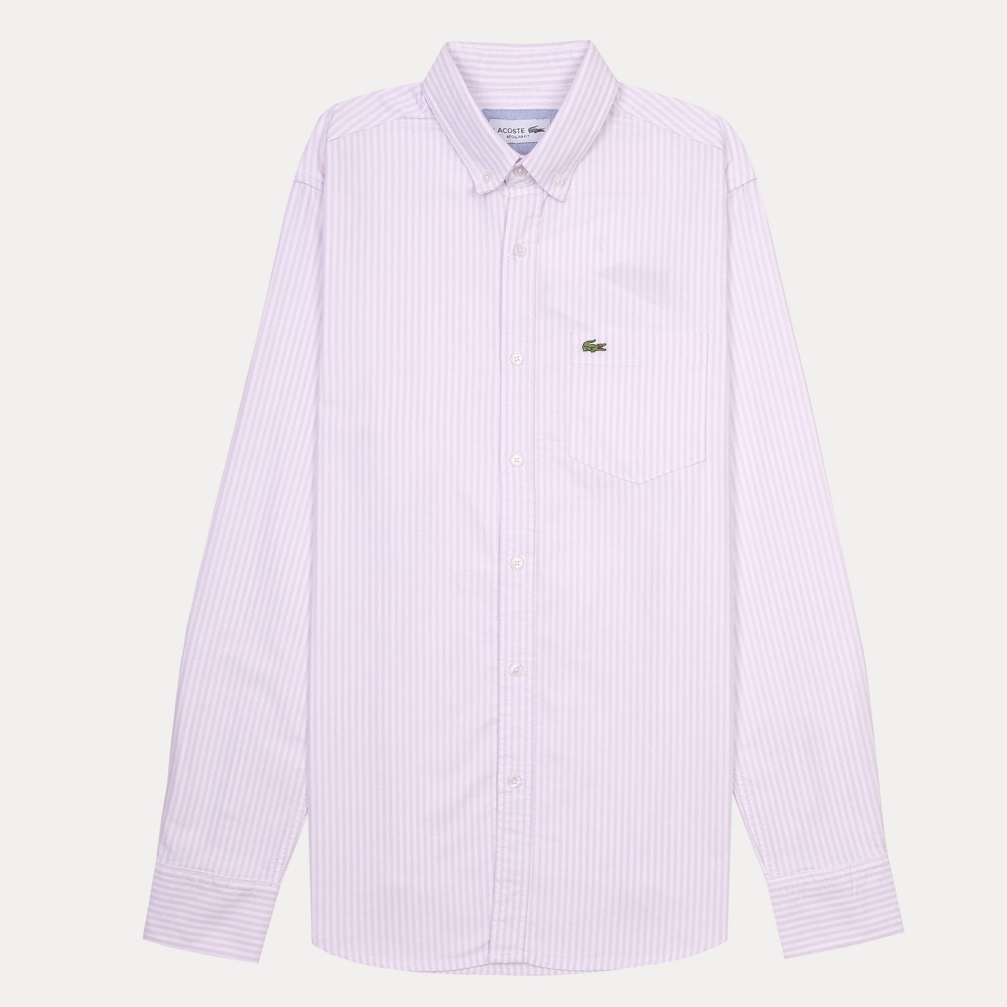 Lacoste Elegant Lilac Striped Button-Up Shirt
