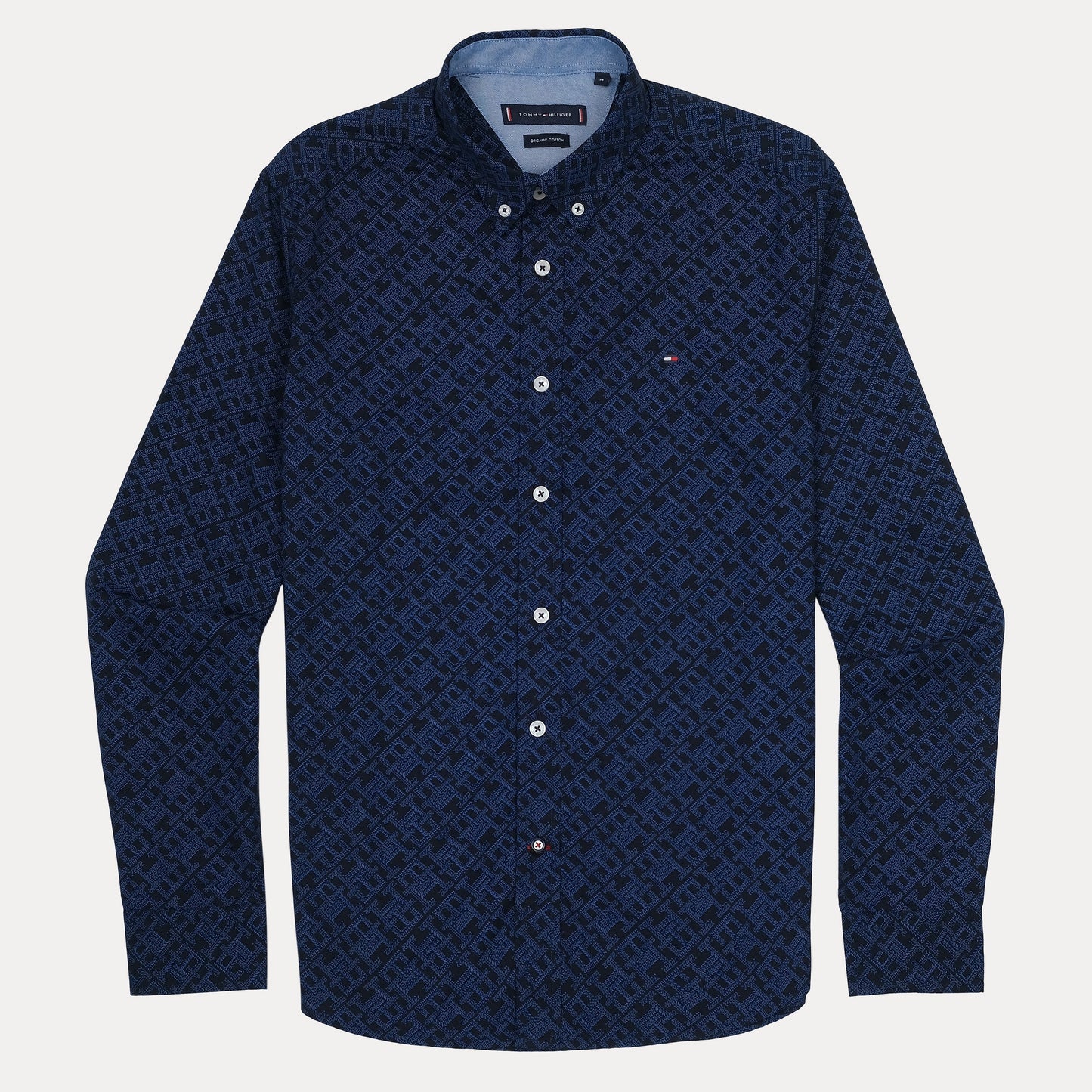 Tommy Hilfiger Organic Cotton Button-Up Shirt in Midnight Mosaic