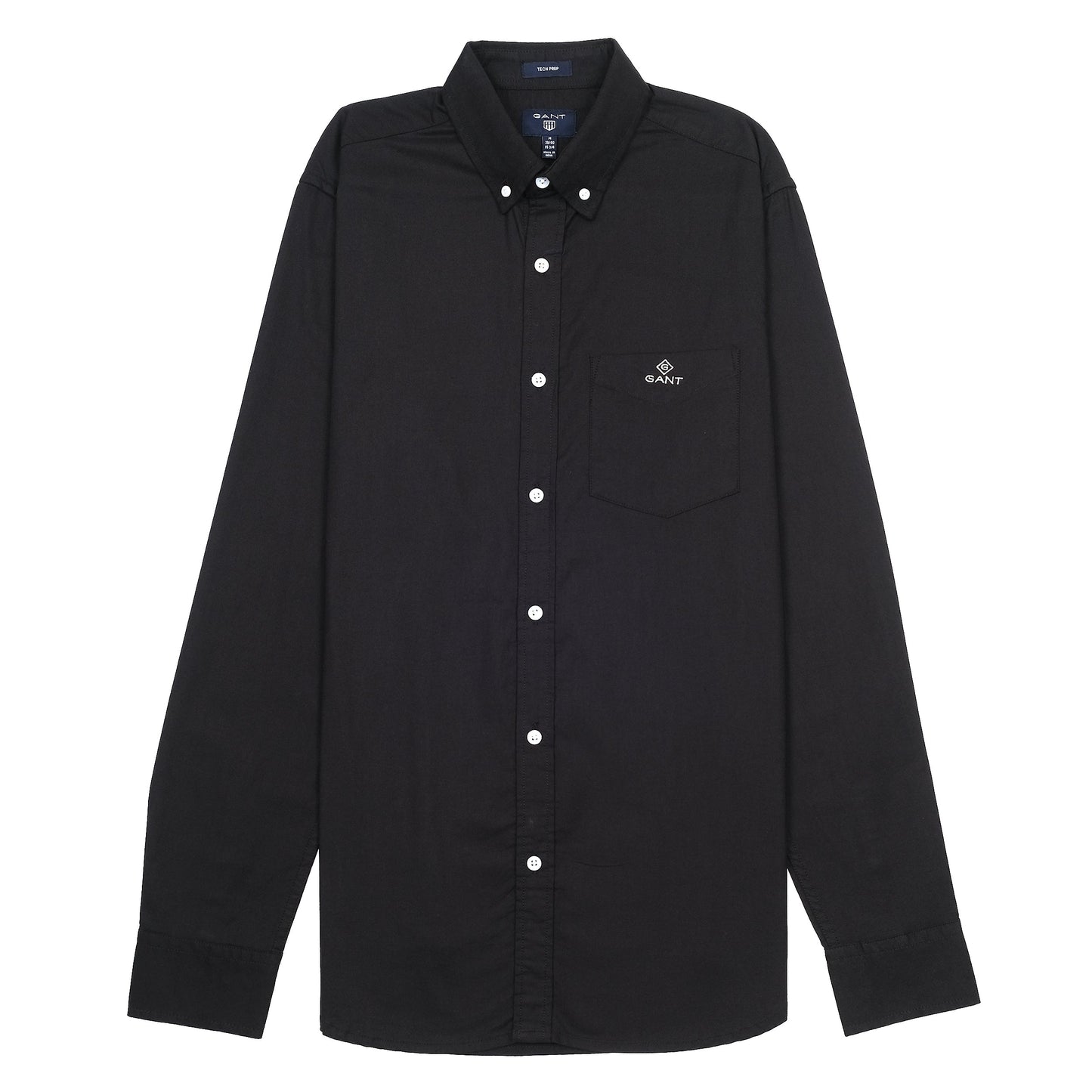 GANT Tech Prep Button-Up Shirt in Midnight Black Elegance