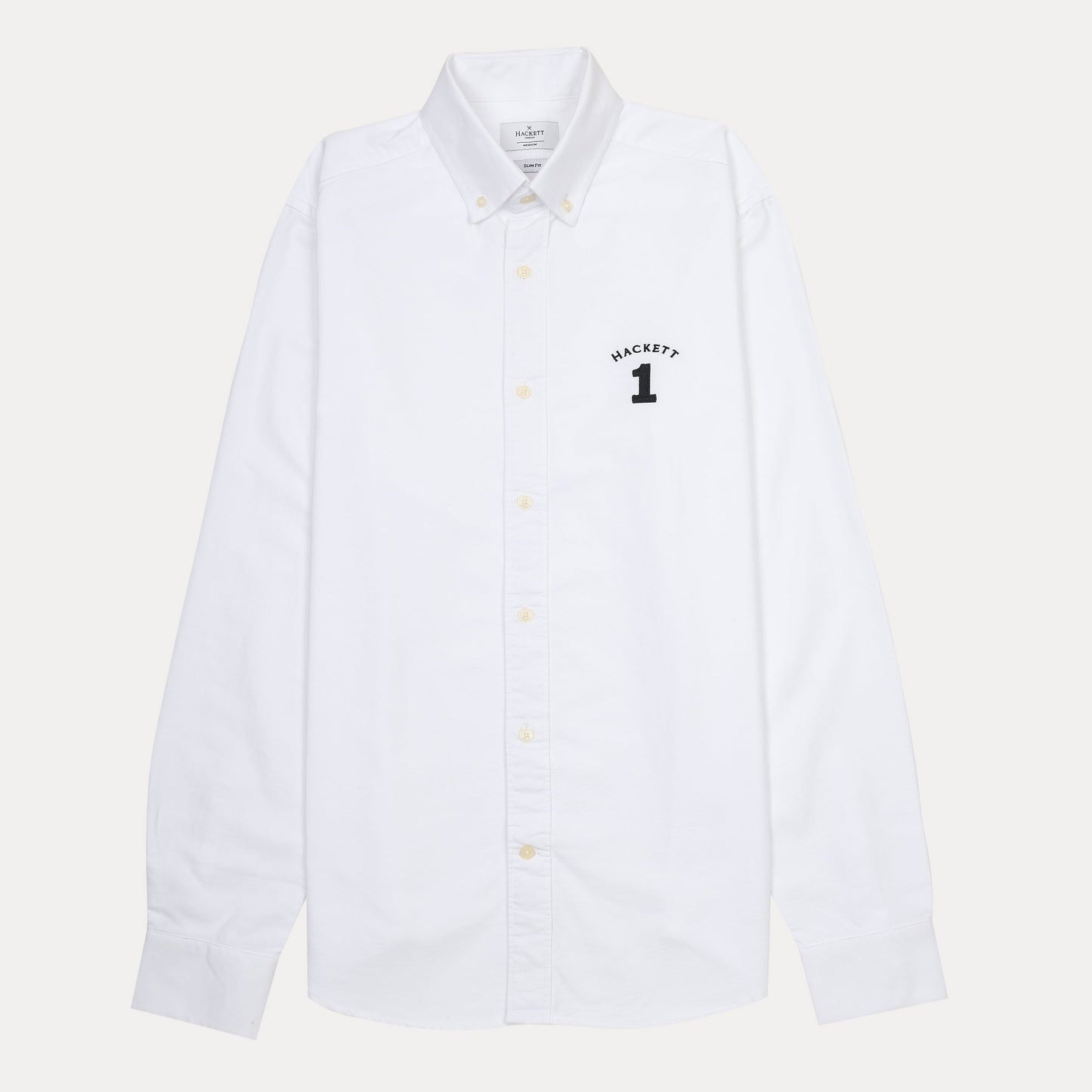 HACKETT Crisp Cotton Classic White Button-Up Shirt