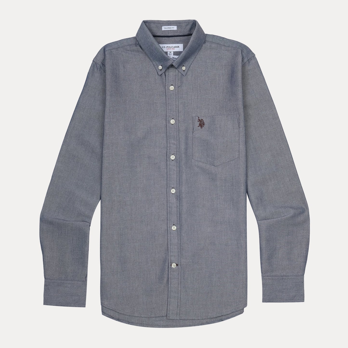 U.S. Polo Assn. Tailored Fit Charcoal Chambray Shirt