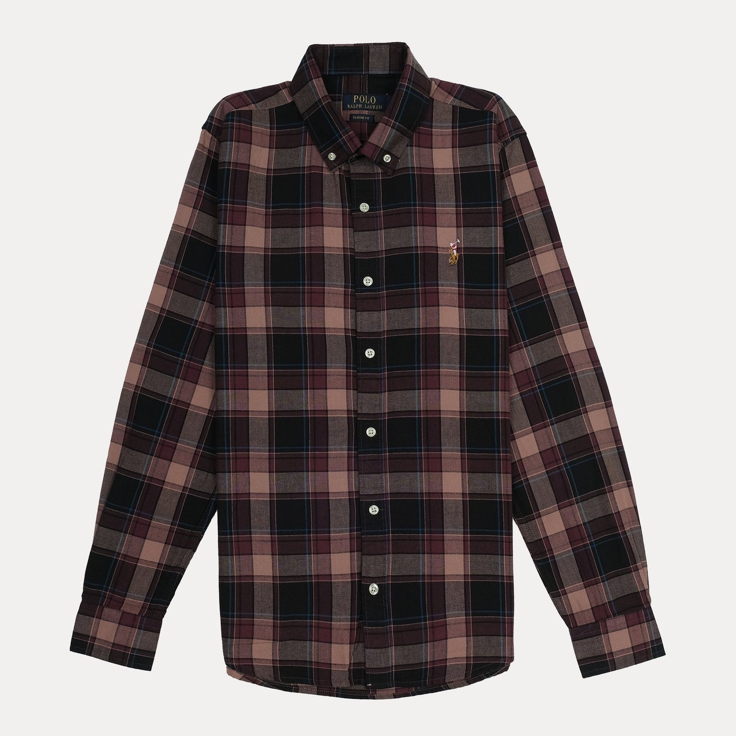 POLO RALPH LAUREN Rustic Plum Tailored Fit Long Sleeve Cotton Shirt
