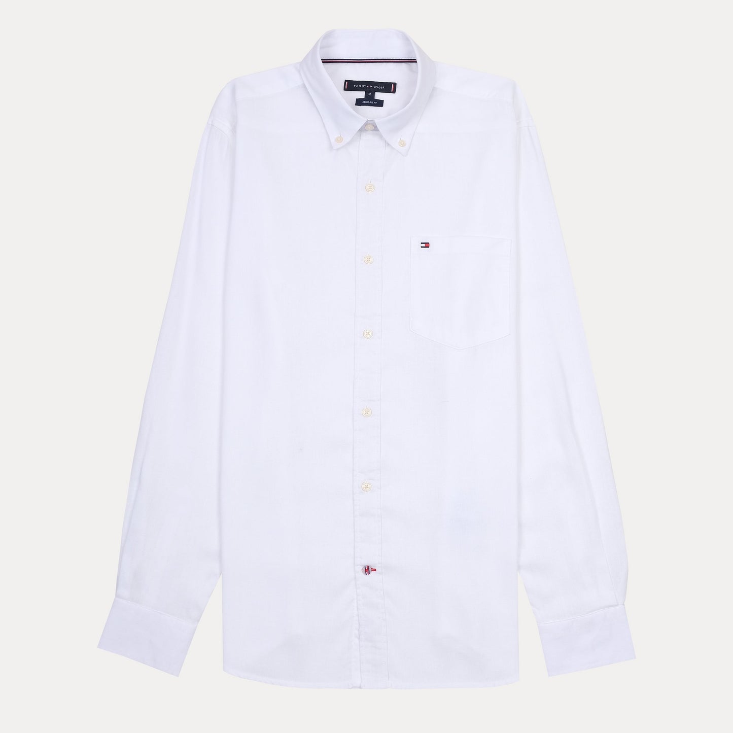 Tommy Hilfiger Crisp Cotton Button-Up Linen Shirt in Pure Snow