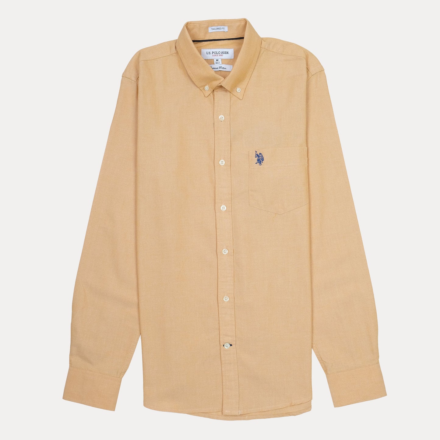 U.S. Polo Assn. Tailored Fit Button-Down Shirt in Soft Yellow