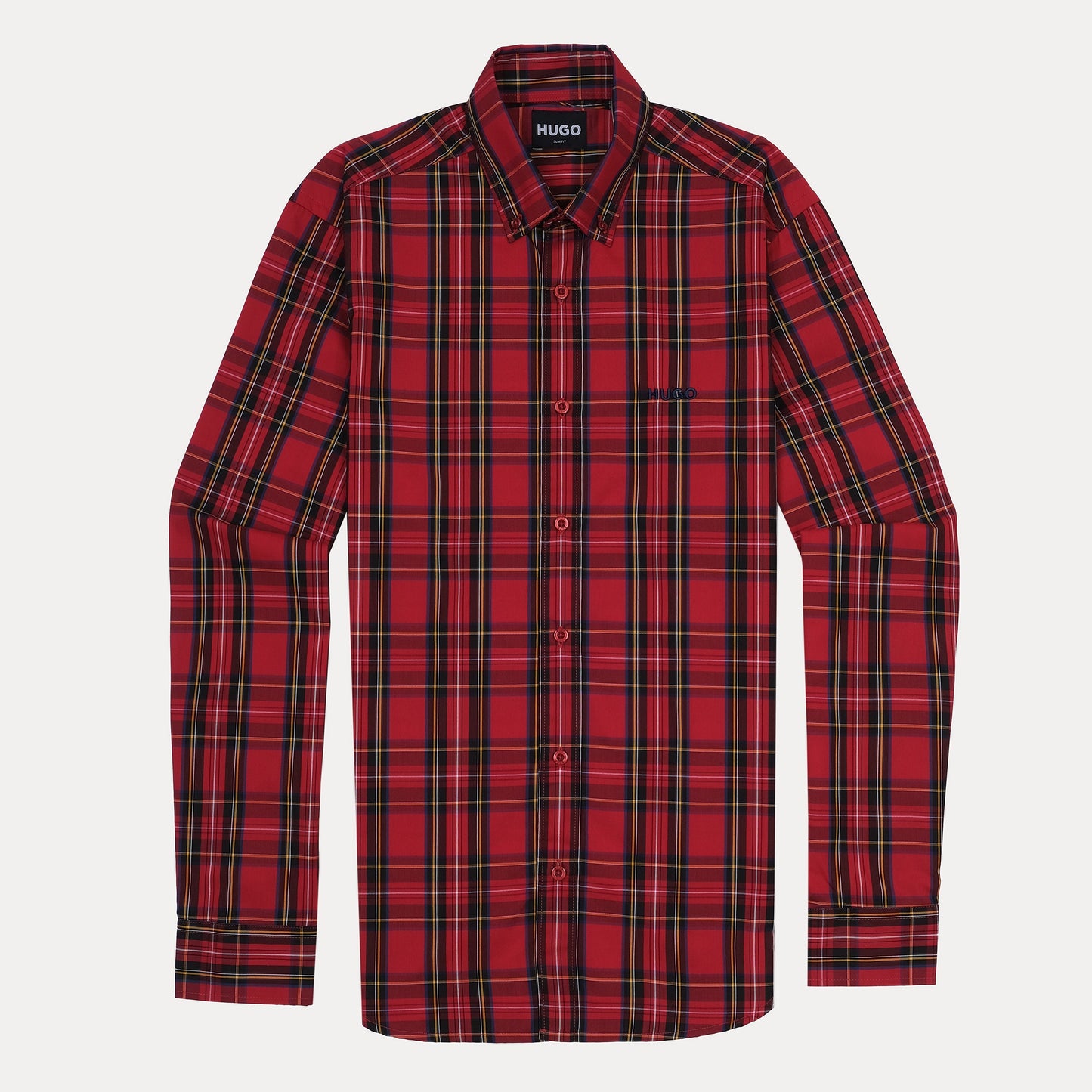 HUGO Dapper Crimson Checkered Slim Fit Shirt