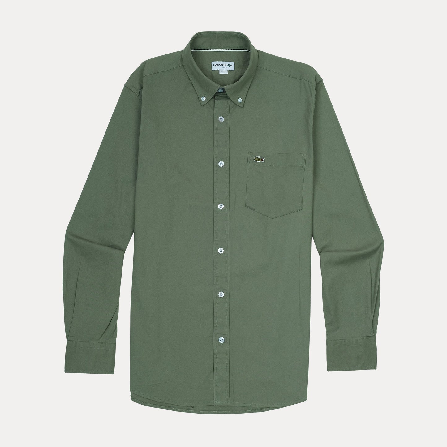 Lacoste Elegant Olive Green Button-Up Shirt