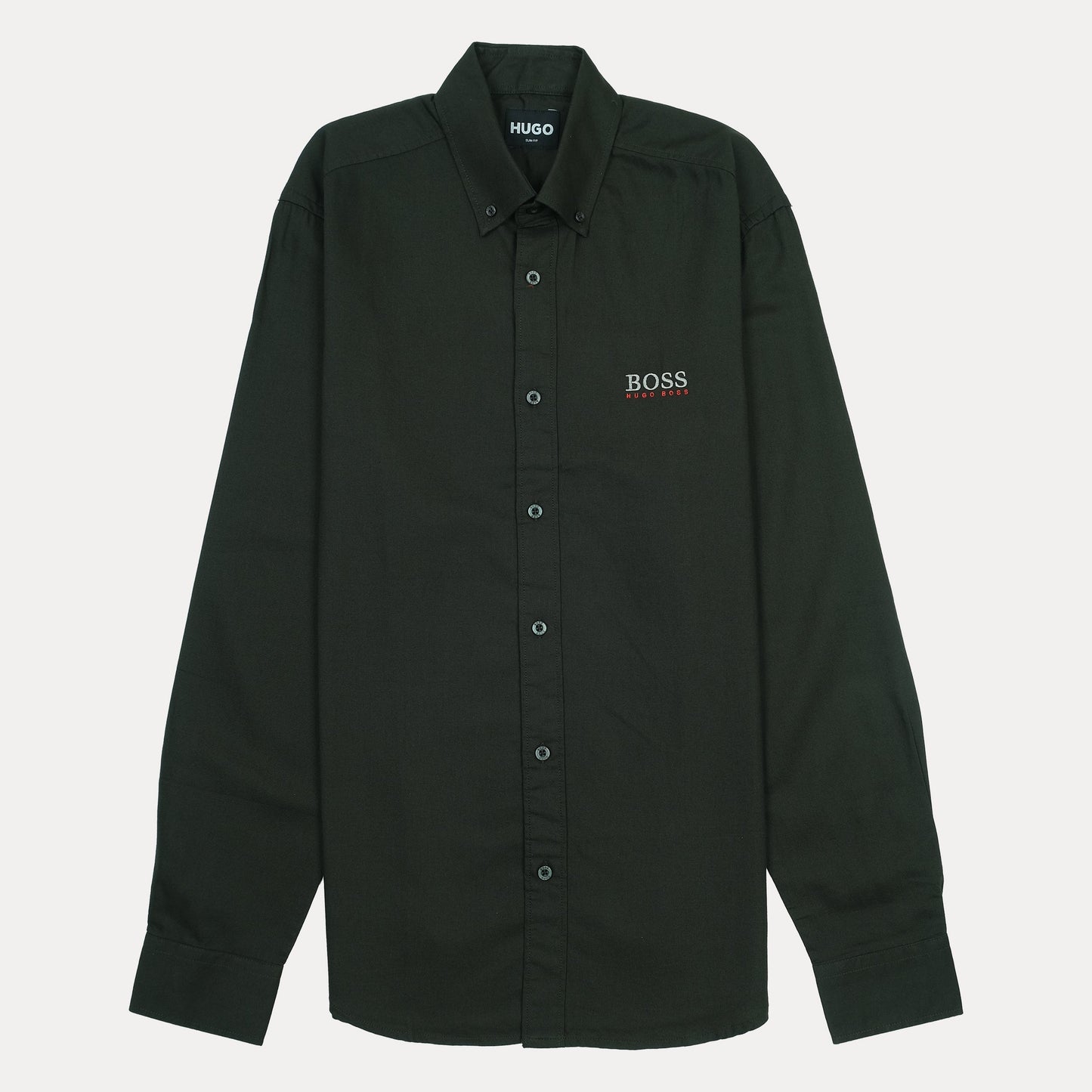 HUGO BOSS Classic Fit Button-Up Shirt in Dark Green