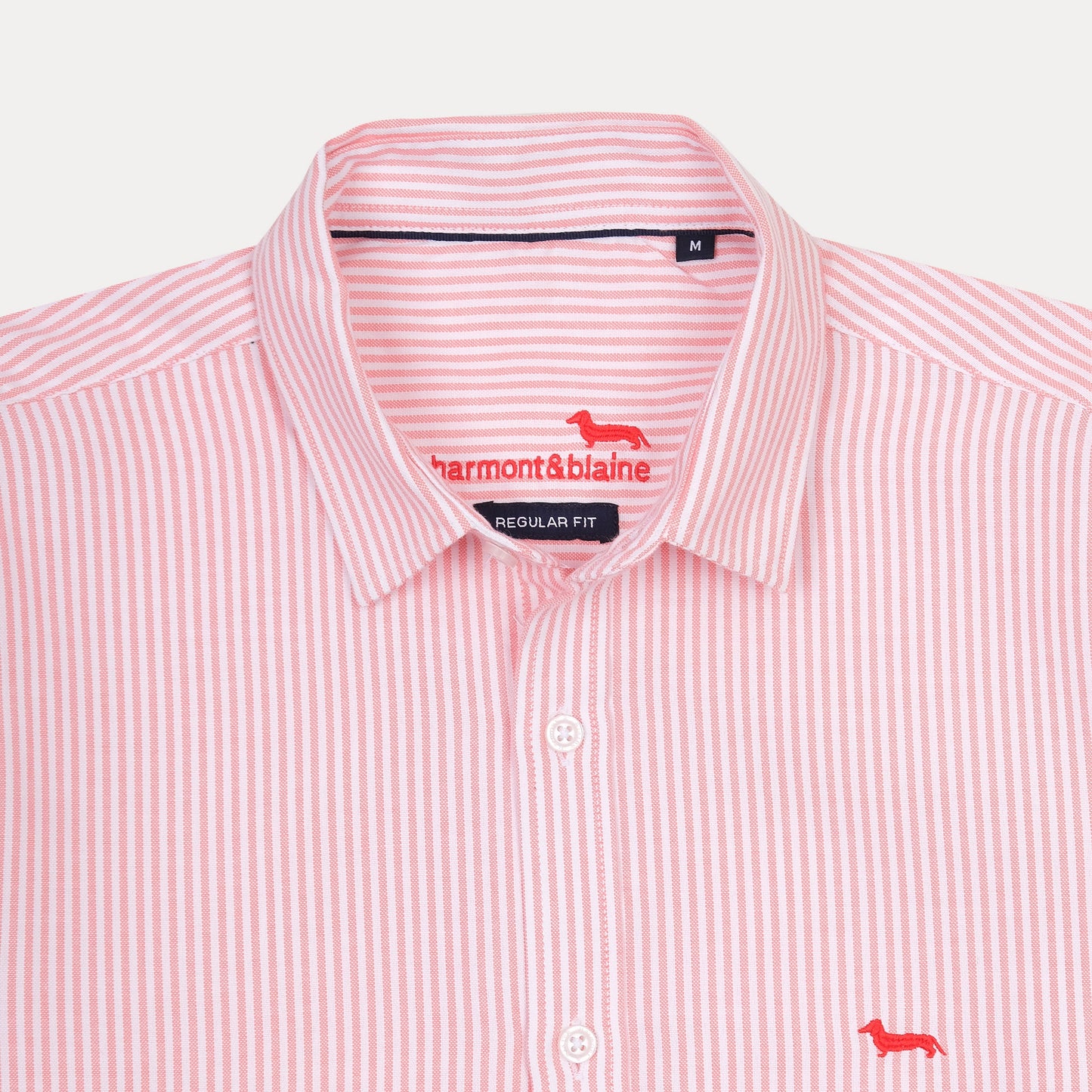 Harmont & Blaine Striped Elegance Shirt in Blushing Coral