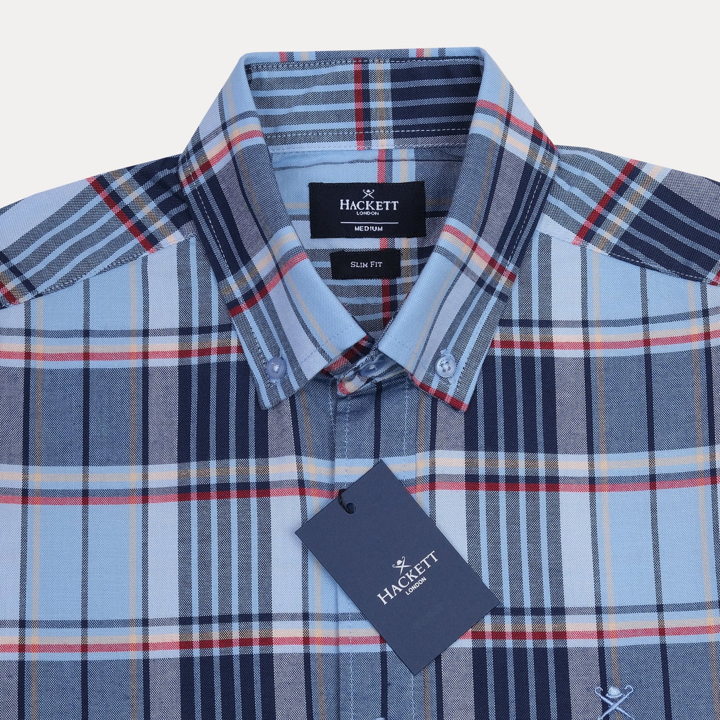 HACKETT London Slim Fit Plaid Shirt in Serene Sky