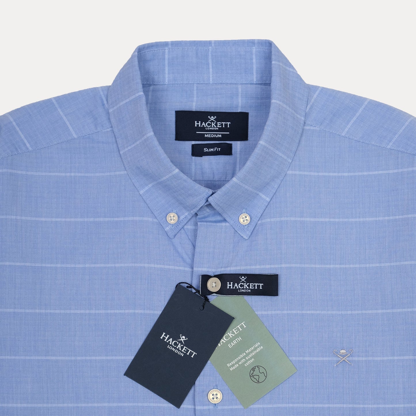 HACKETT Elegant Sky Blue Striped Slim Fit Shirt