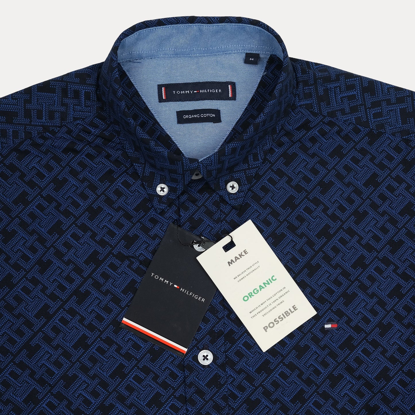 Tommy Hilfiger Organic Cotton Button-Up Shirt in Midnight Mosaic