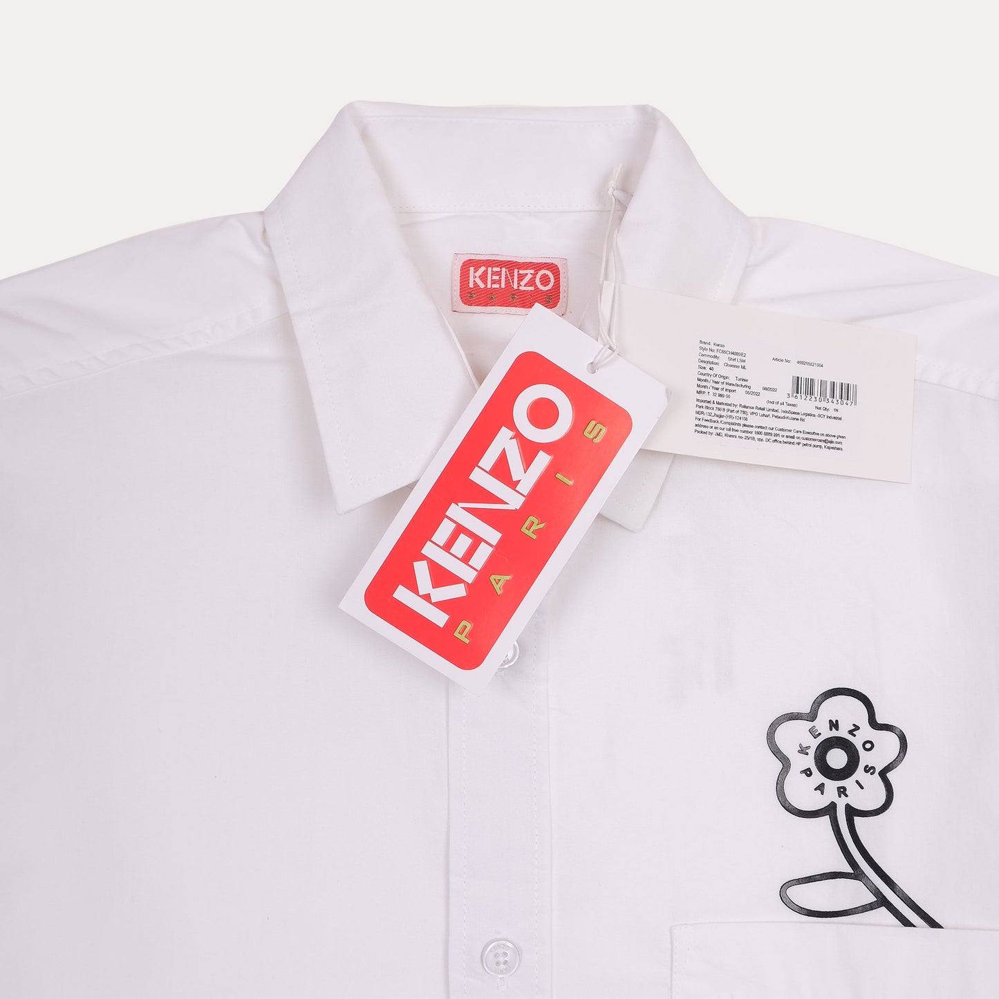 KENZO Ethereal Pearl Long Sleeve Button-Up Shirt