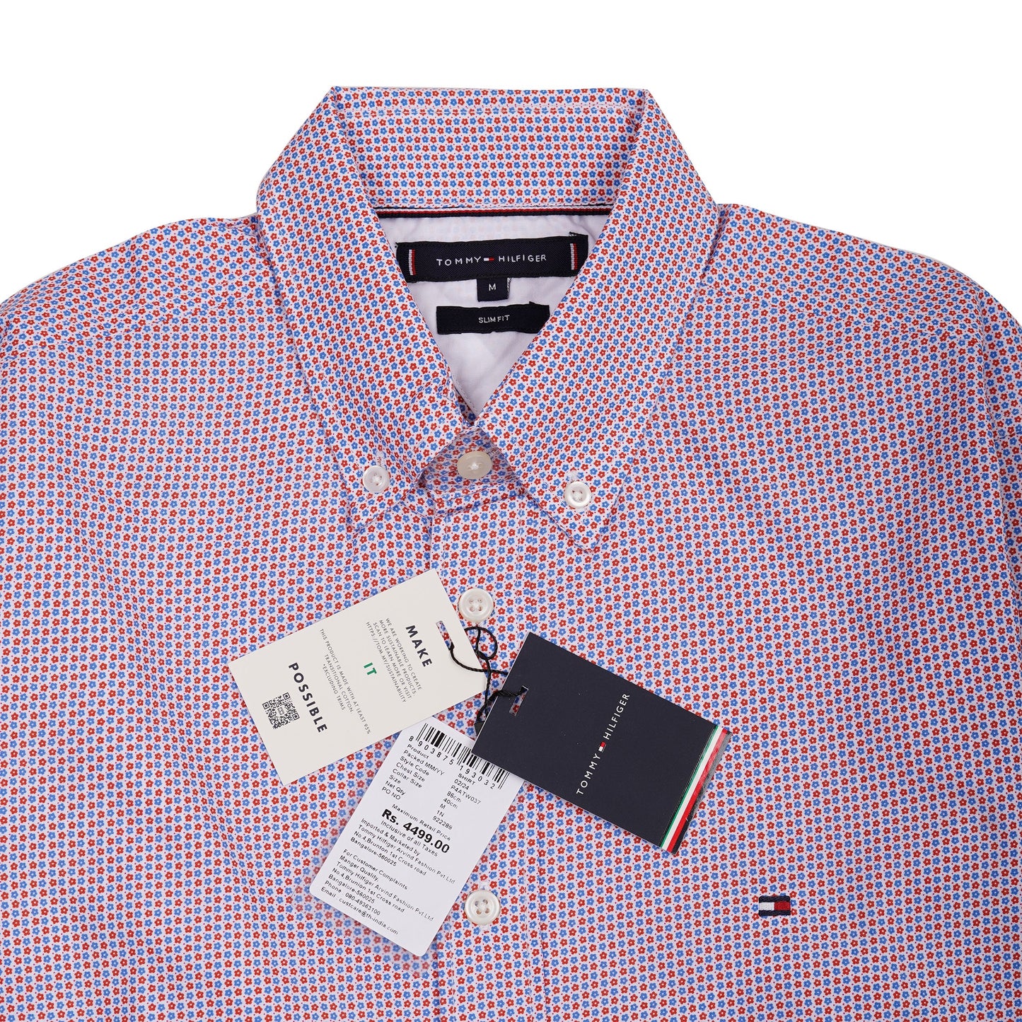 TOMMY HILFIGER Prismatic Mauve Tailored Fit Long Sleeve Button-Up Shirt