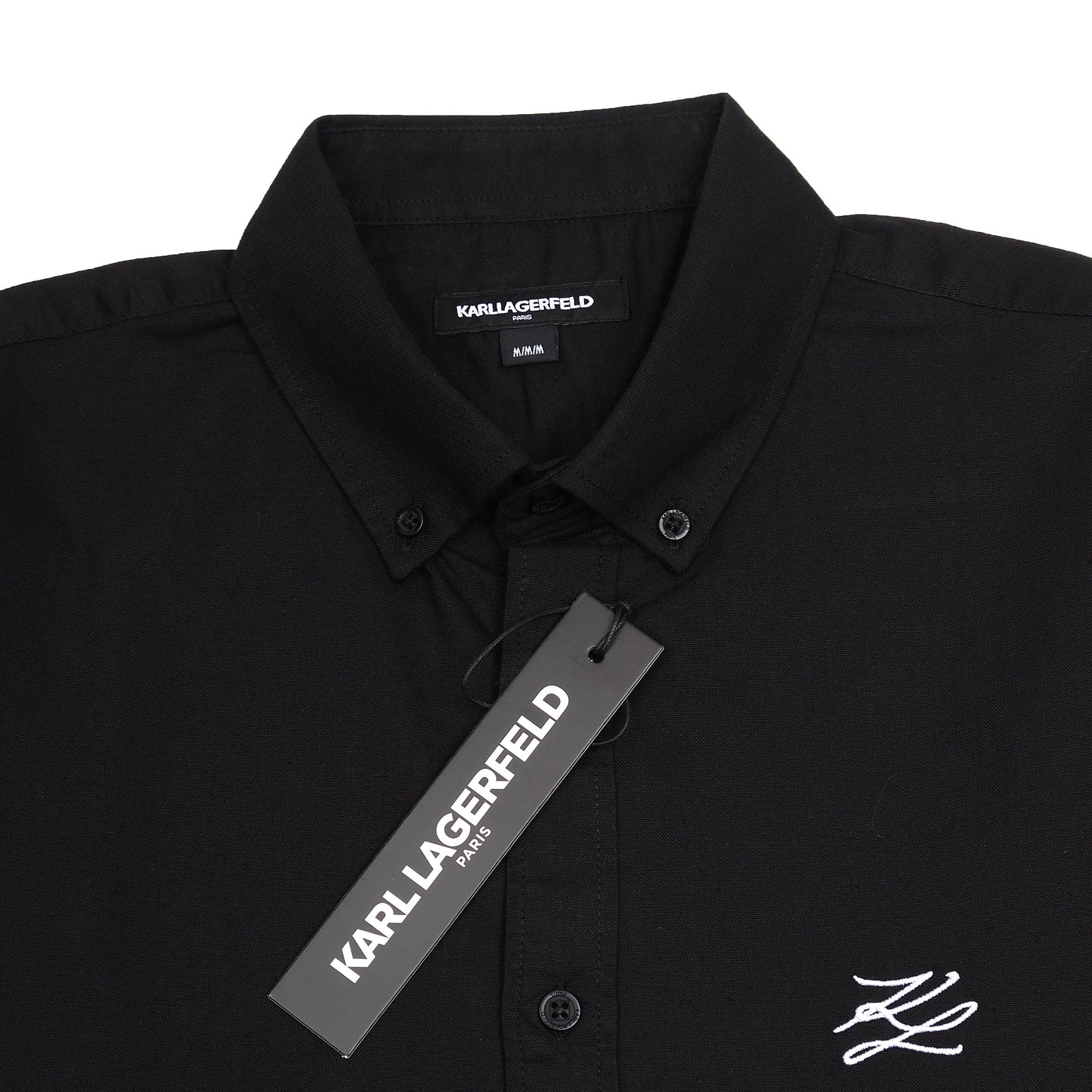 KARL LAGERFELD Elegant Midnight Black Button-Up Shirt
