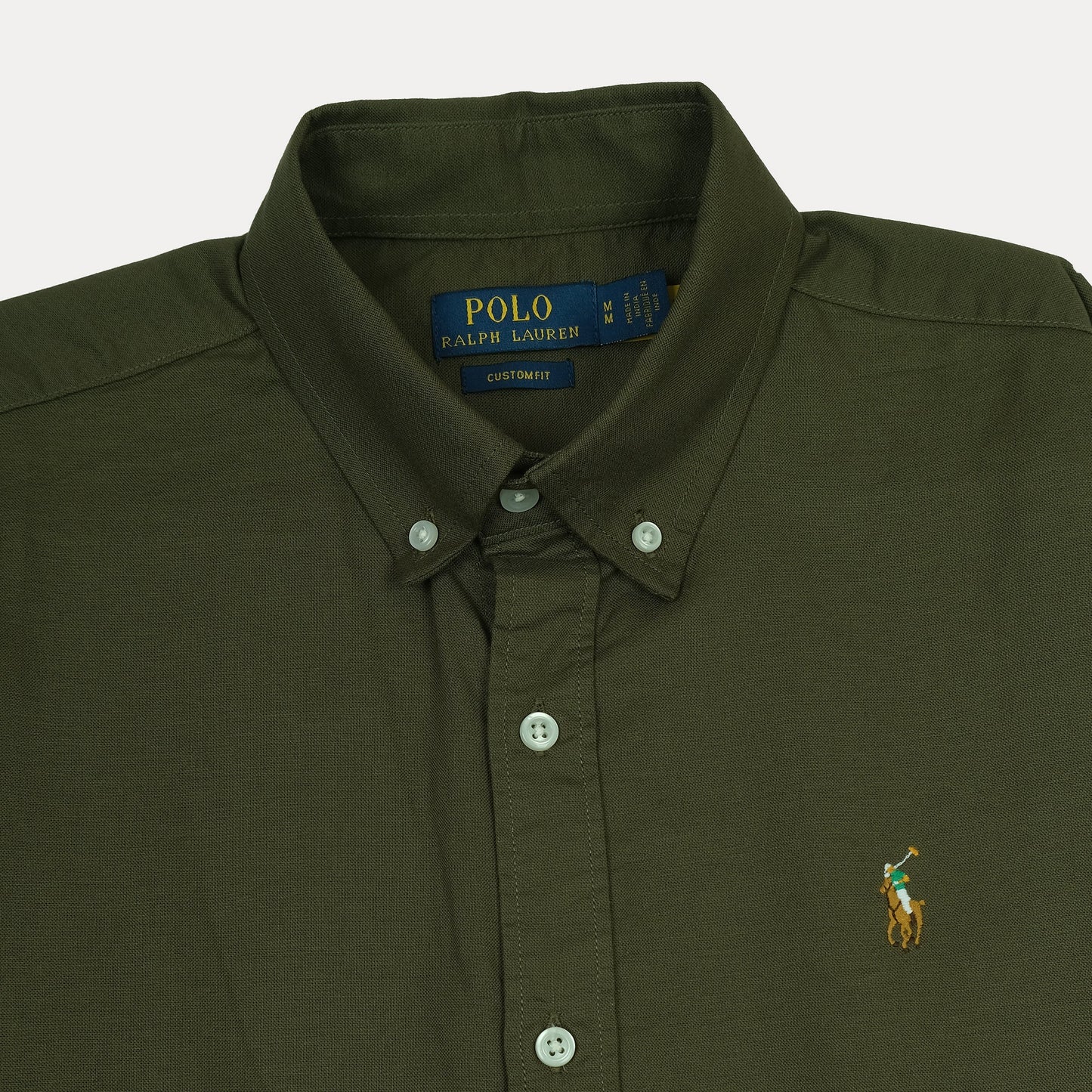 Polo Ralph Lauren Custom Fit Long Sleeve Button-Down Shirt in Olive Green