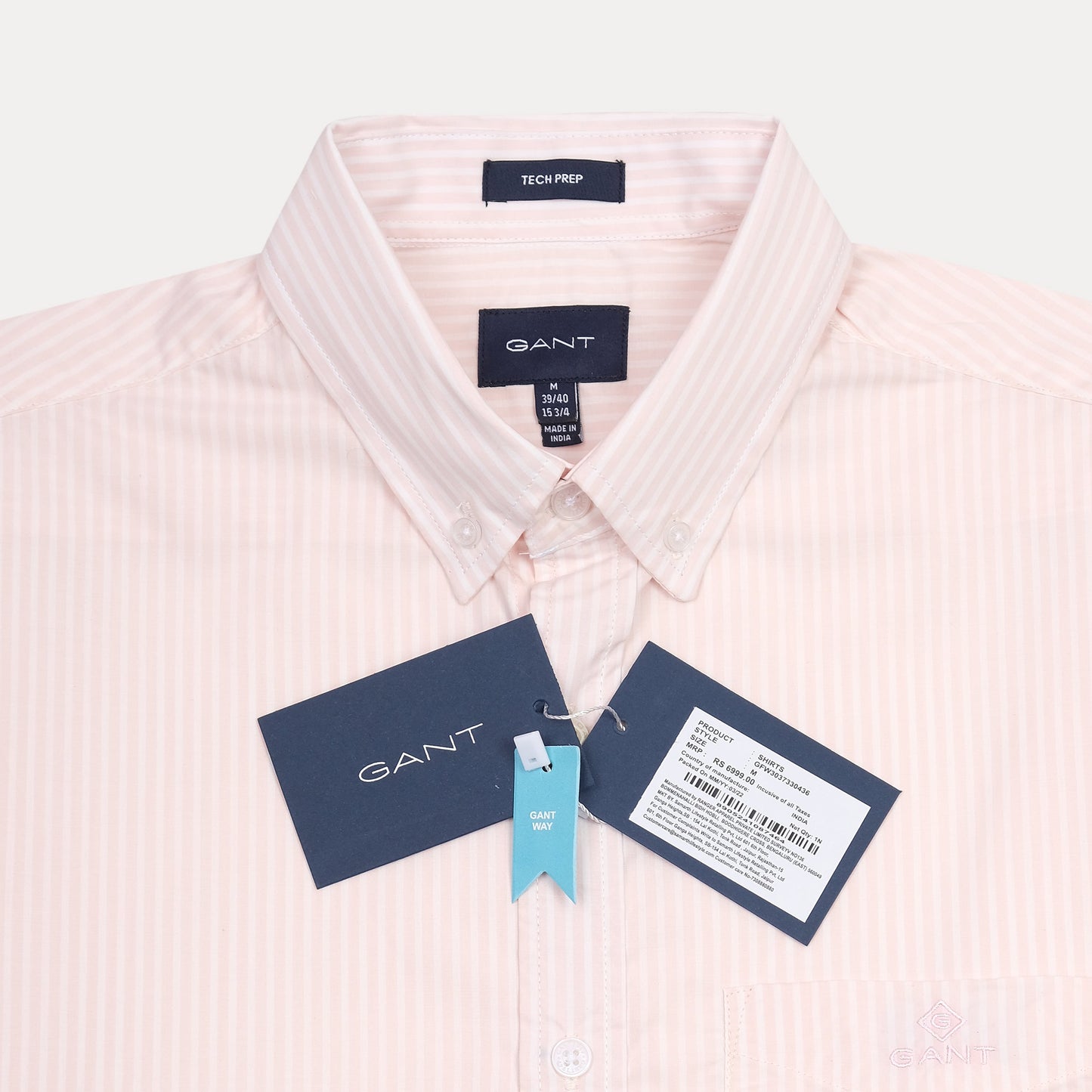 GANT Tech Prep Striped Shirt in Blushing Petal