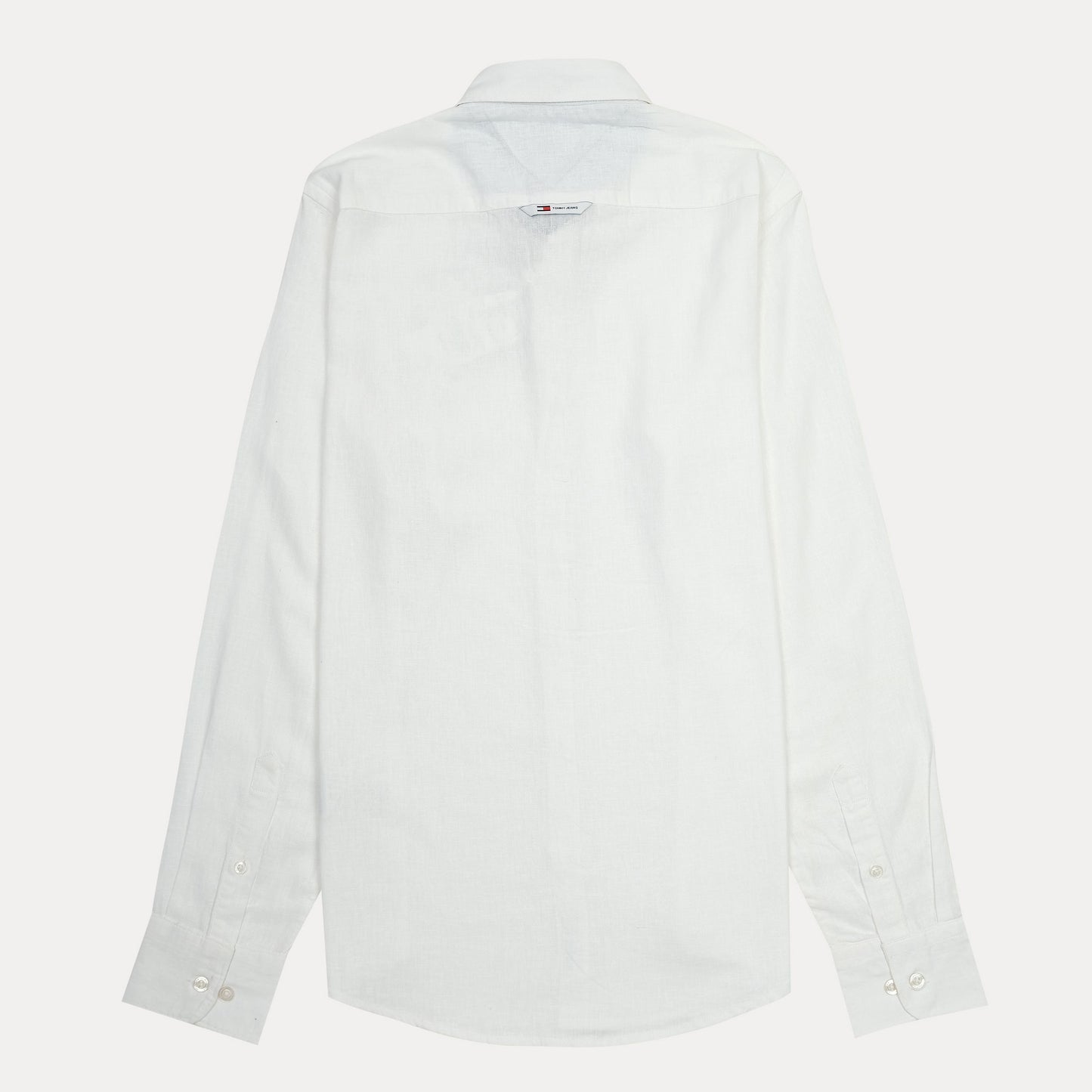 Tommy Jeans Effortlessly Elegant Linen Shirt in Crisp Cloud White