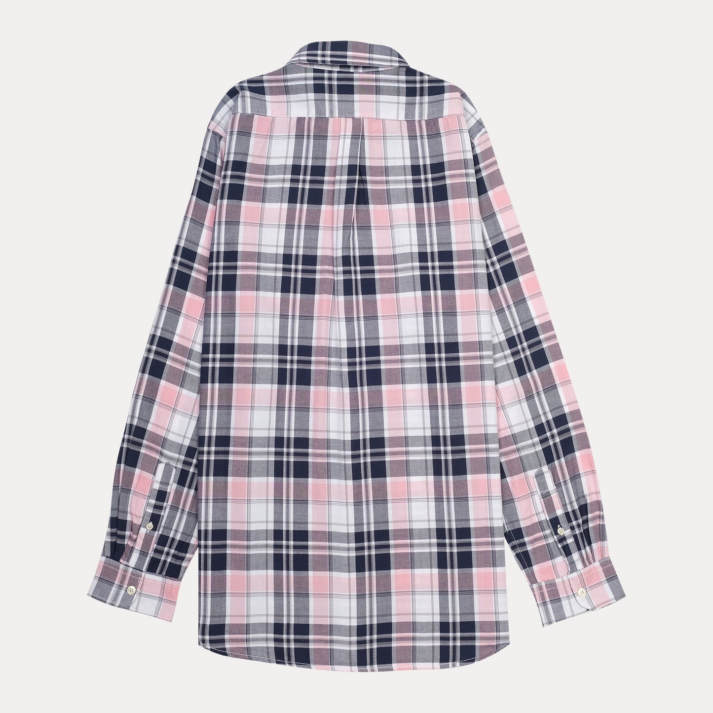 Polo Ralph Lauren Custom Fit Plaid Shirt in Blushing Pink & Midnight Navy