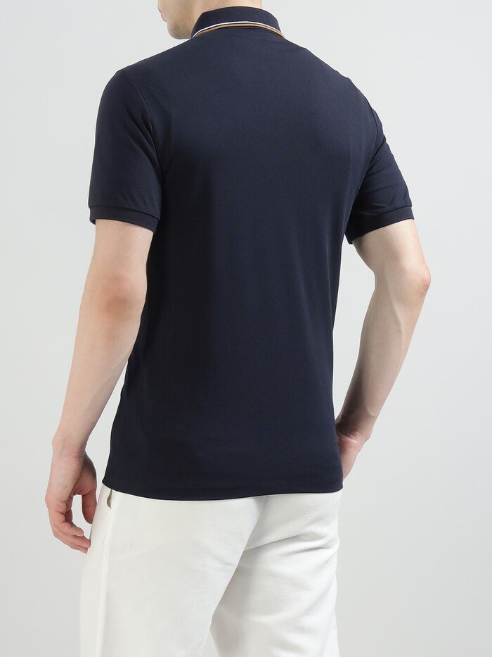 Hackett Sport Elegant Midnight Navy Cotton Blend Polo Shirt