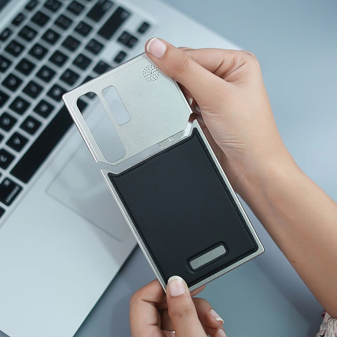 Samsung Galaxy S24 Ultra Aero Flex Aluminum & Leather Case with Fragrance Aroma - Brown