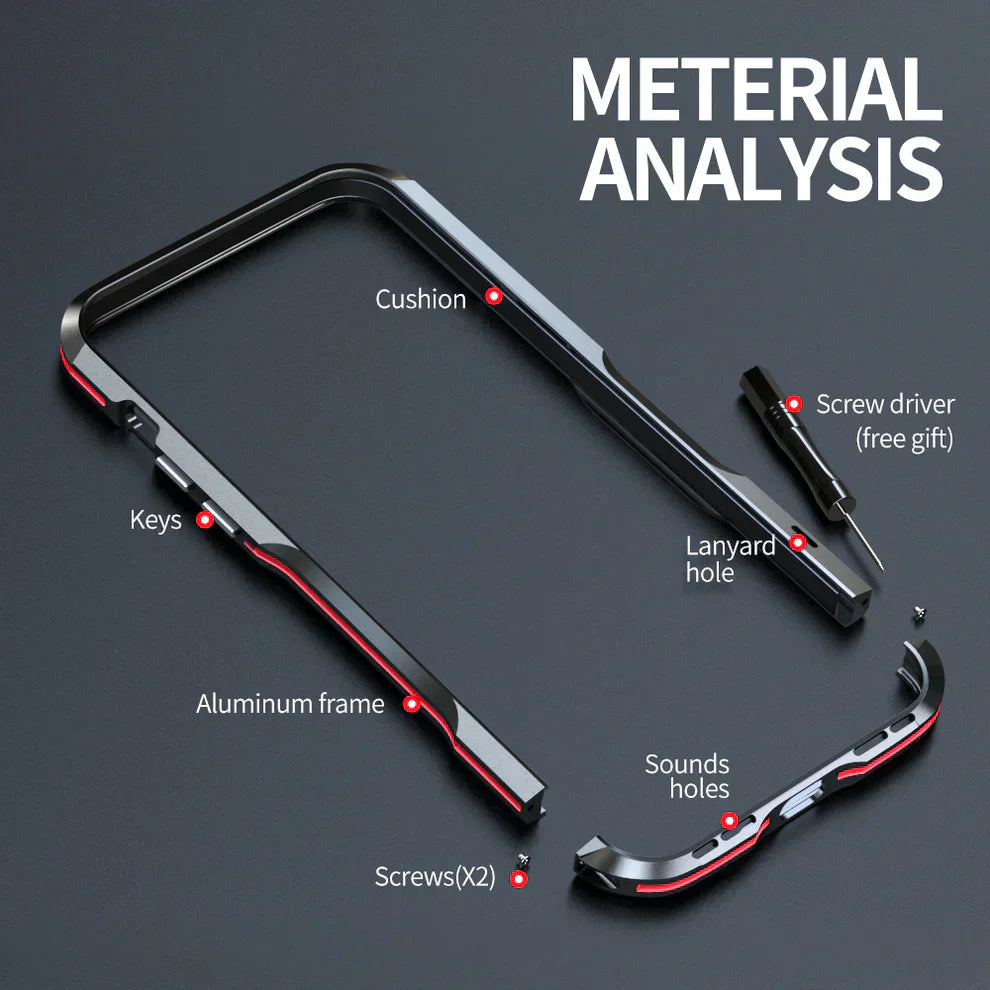 Anti-drop Bumper Samsung Case With Metal Frame Screw Lock