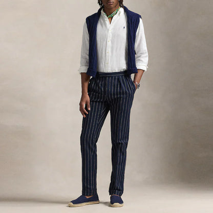 Polo Ralph Lauren Effortlessly Elegant Button-Up Linen Shirt in Crisp Cloud White