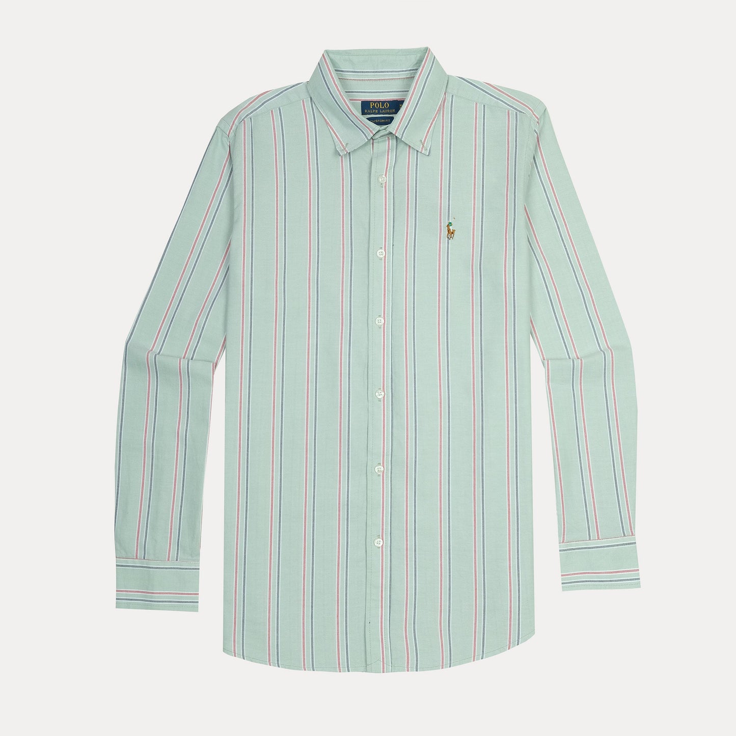 Polo Ralph Lauren Breezy Mint Striped Custom Fit Shirt