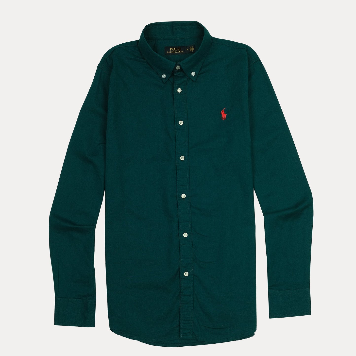 Polo Ralph Lauren SLIM FIT Button-Down Linen Shirt in Forest Green