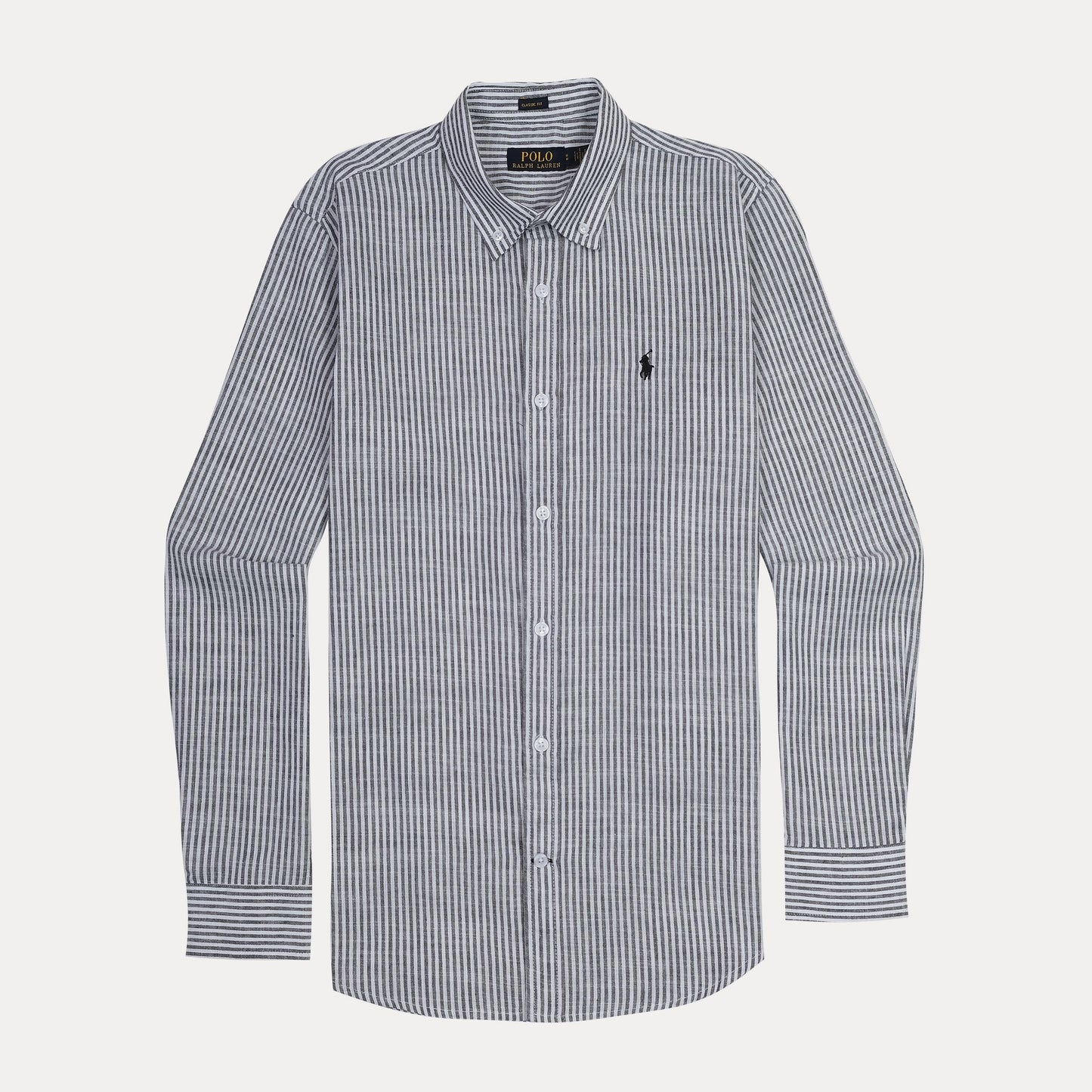 Polo Ralph Lauren Classic Fit Striped Linen Elegance Shirt in Midnight Stripe