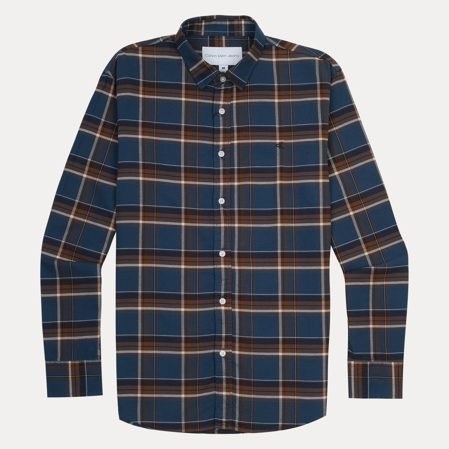Calvin Klein Jeans Rustic Plaid Charm Shirt in Deep Ocean Blue