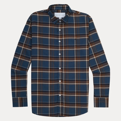 Calvin Klein Jeans Rustic Plaid Charm Shirt in Deep Ocean Blue