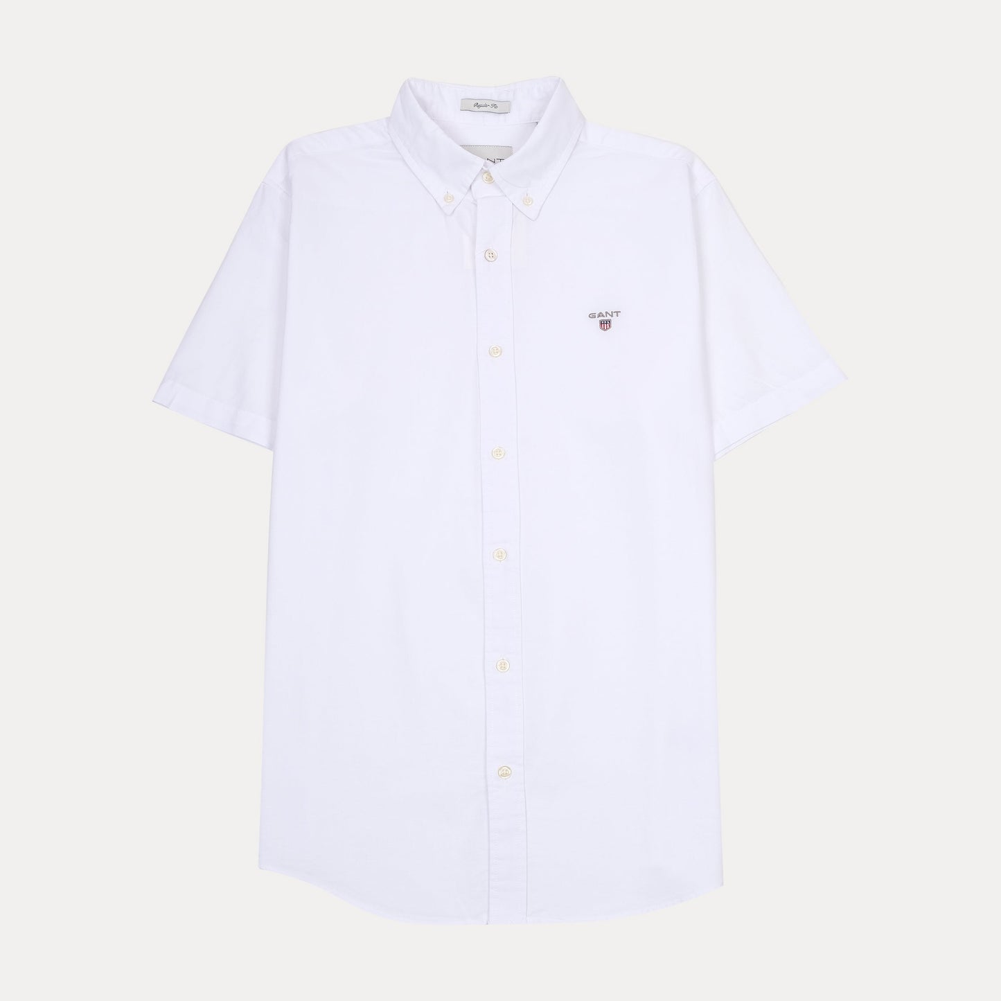GANT Effortlessly Crisp Short-Sleeve Button-Up Shirt in Pristine White