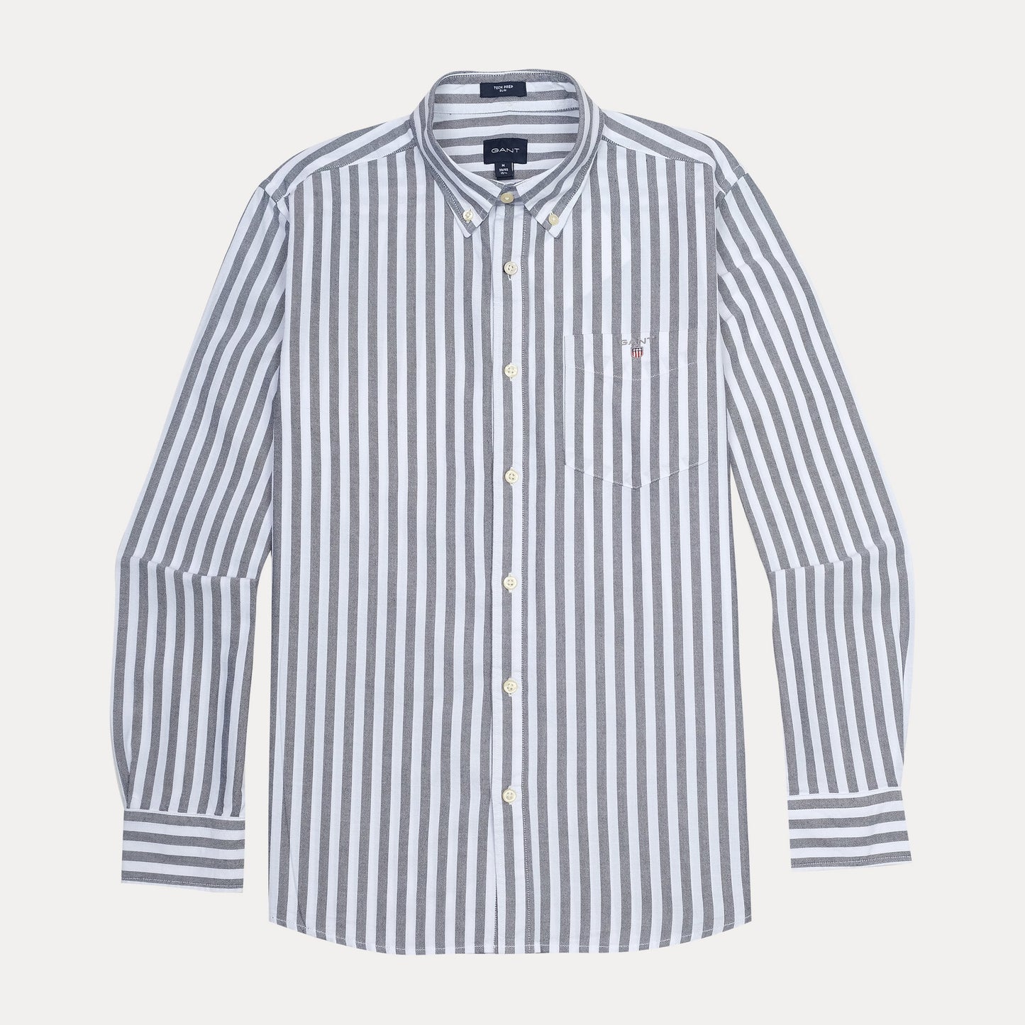 GANT Tech Prep Striped Elegance Shirt in Cloudy Grey