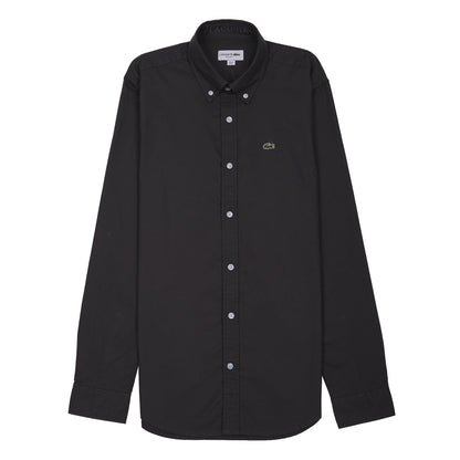 Lacoste Elegant Black Cotton Shirt