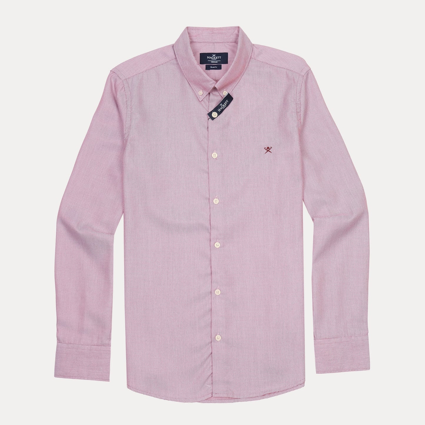 HACKETT Charming Raspberry Textured Slim Fit Shirt