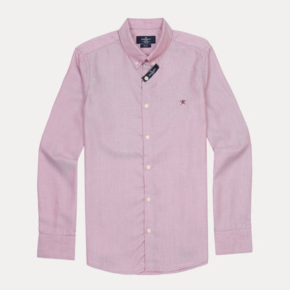 HACKETT Charming Raspberry Textured Slim Fit Shirt
