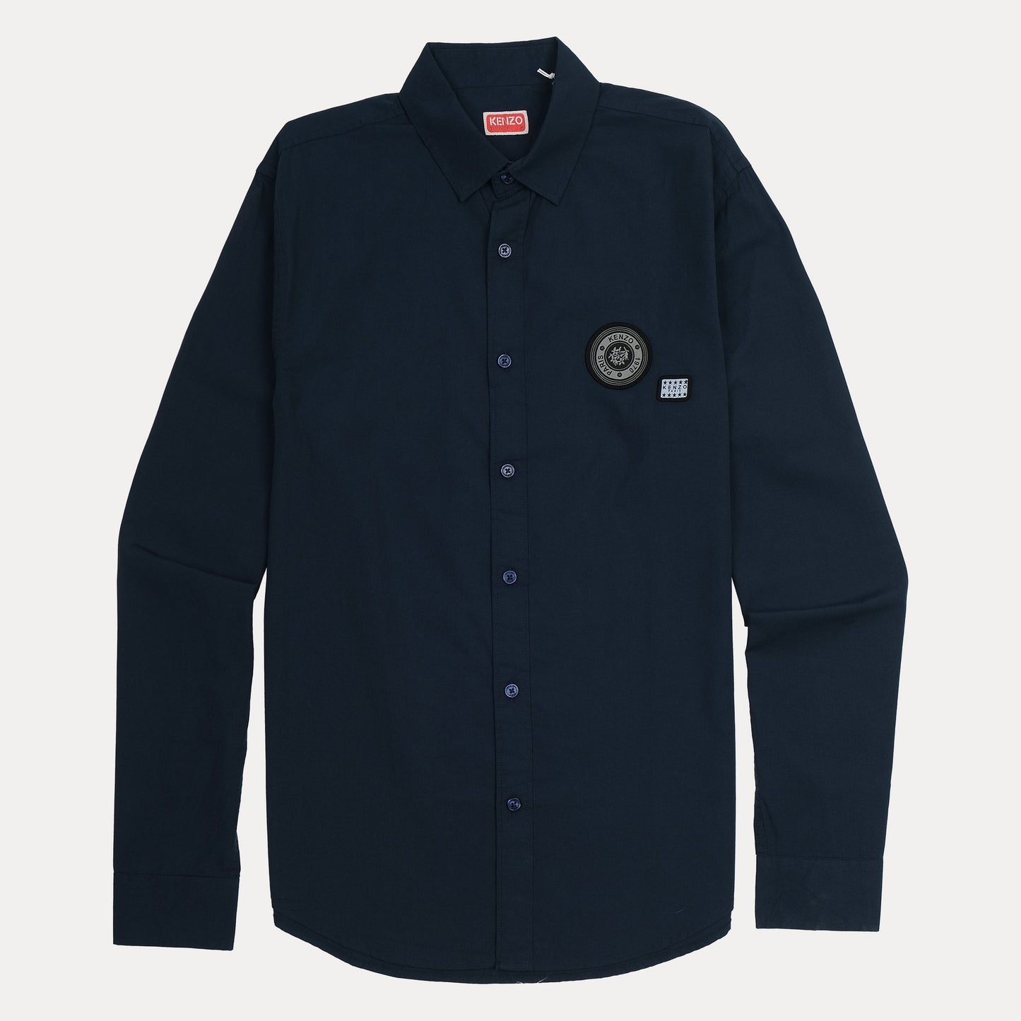 KENZO Elegant Midnight Blue Button-Up Shirt