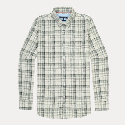 Tommy Hilfiger Organic Cotton Slim Fit Plaid Shirt in Whispering Willow