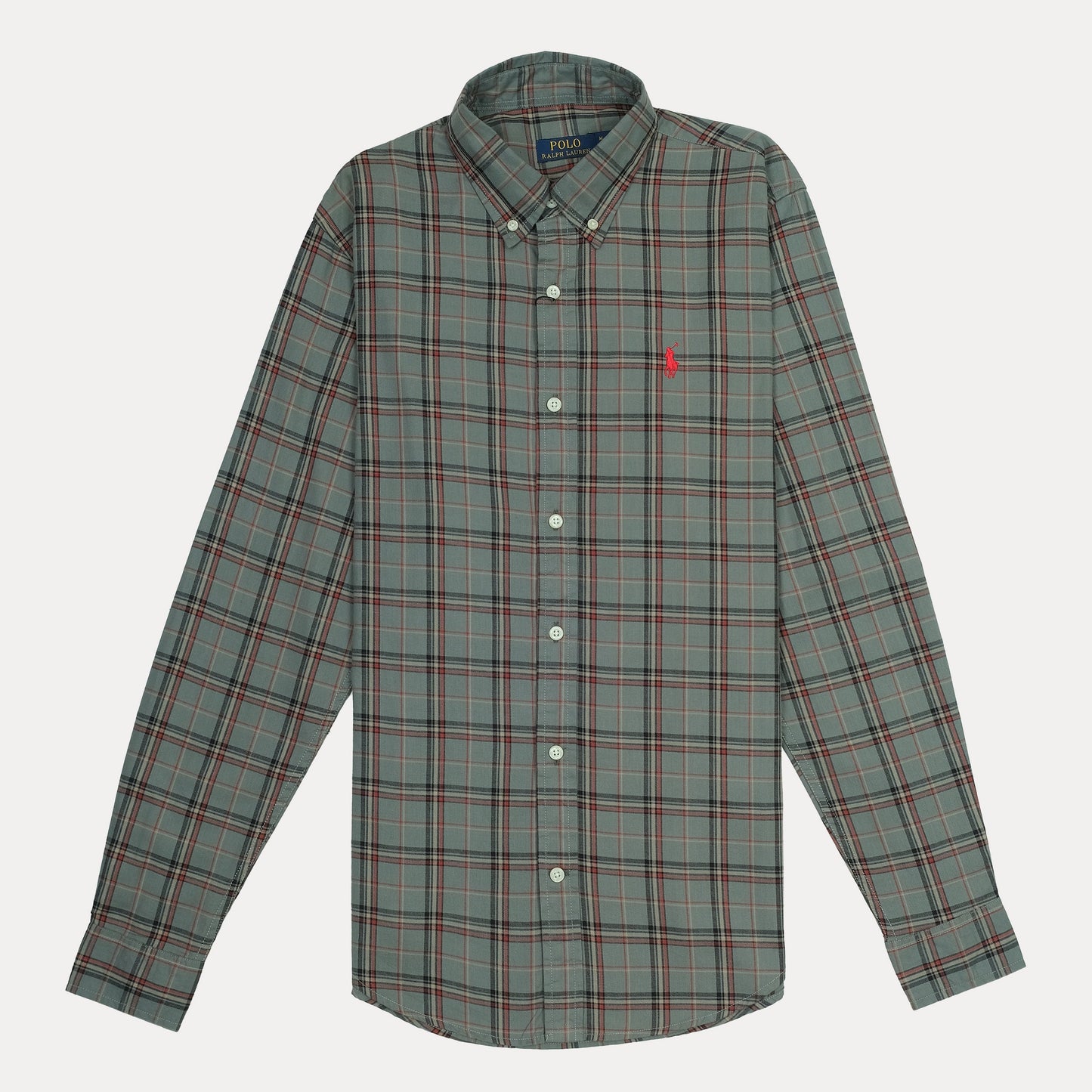 POLO RALPH LAUREN Enchanted Moss Slim Fit Long Sleeve Plaid Shirt