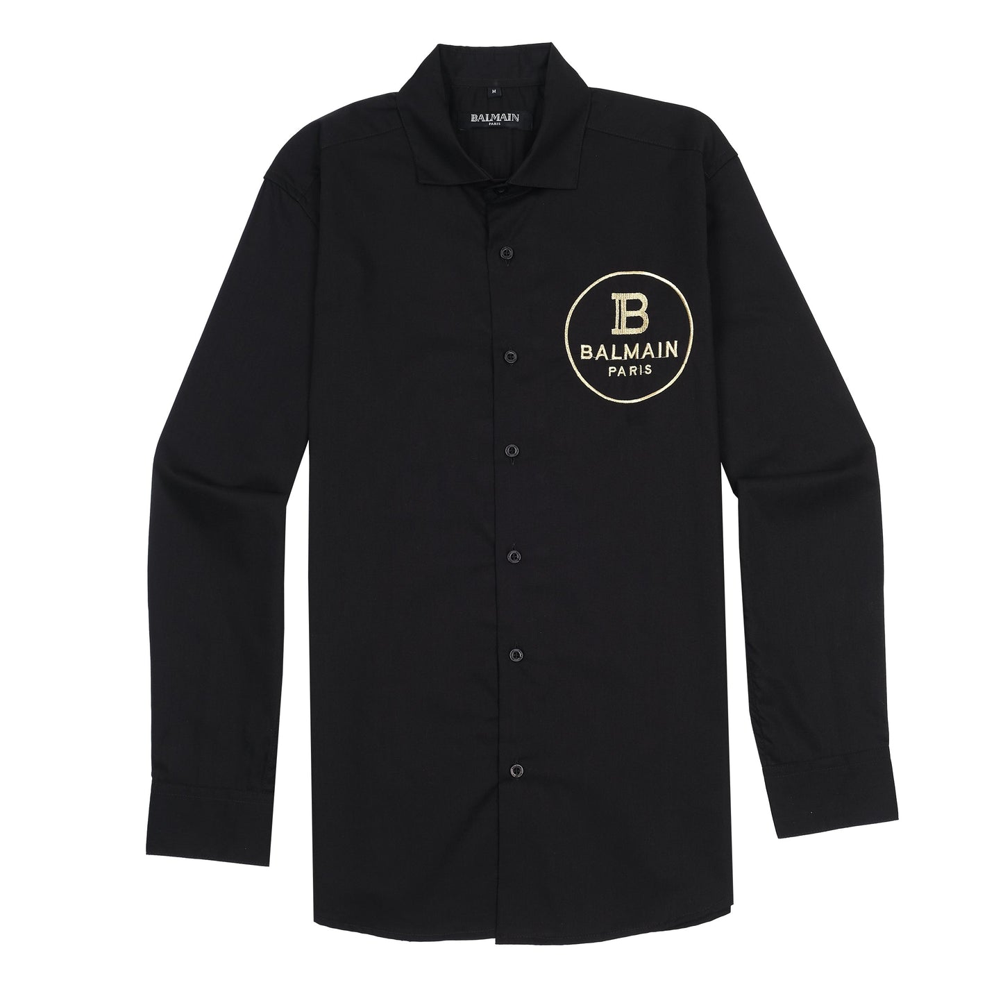 Balmain Elegant Noir Embroidered Shirt