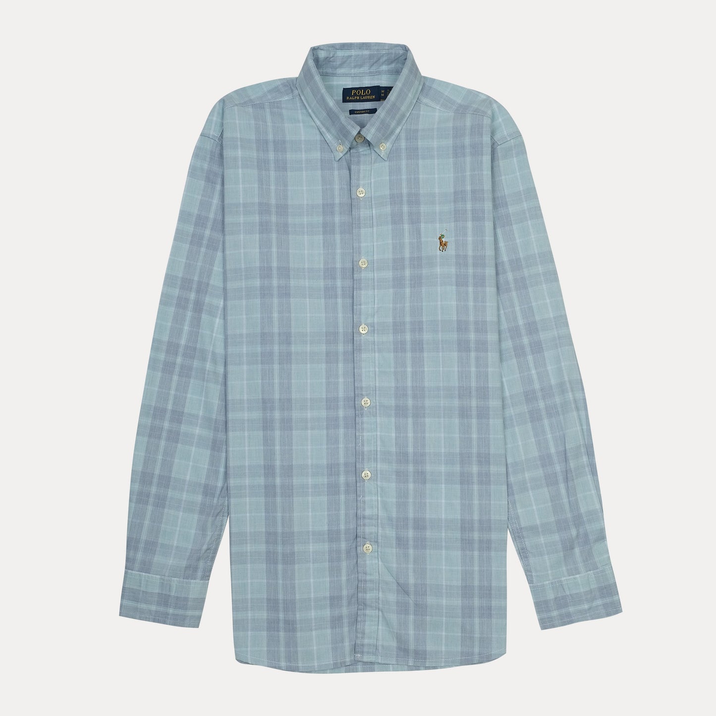POLO RALPH LAUREN Custom Fit Plaid Button-Down Shirt in Blue
