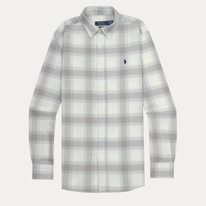 Polo Ralph Lauren Custom Fit Plaid Shirt in Misty Gray