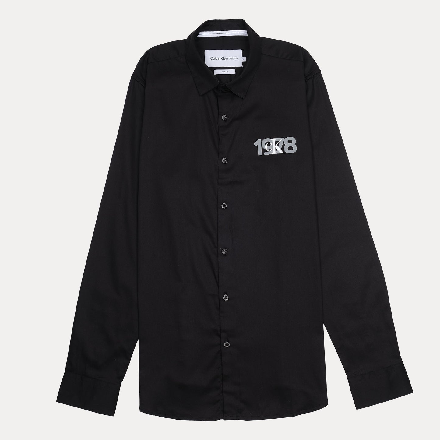 Calvin Klein Jeans 1978 Slim Fit Black Button-Up Shirt