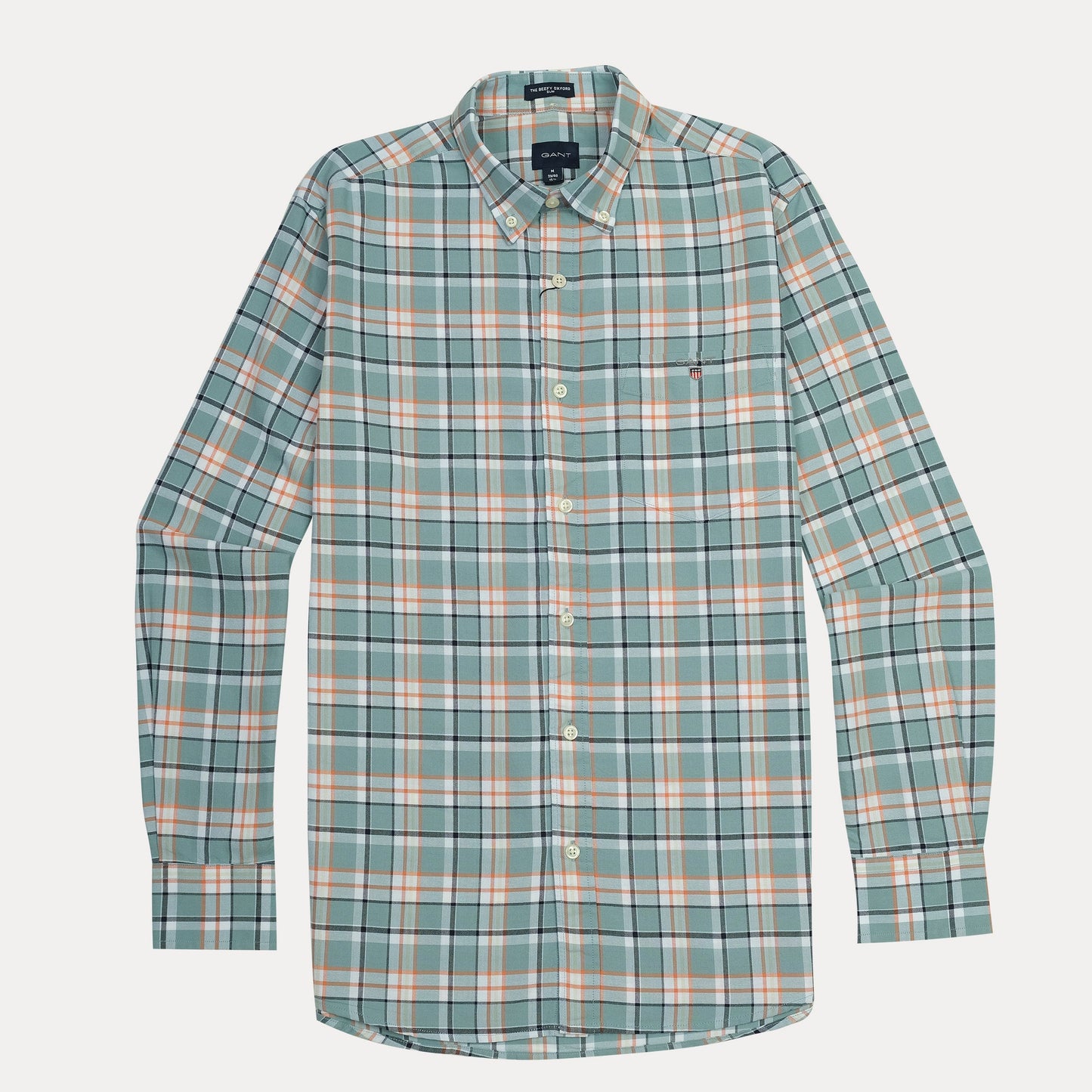 GANT The Beefy Oxford Shirt in Serene Teal Plaid