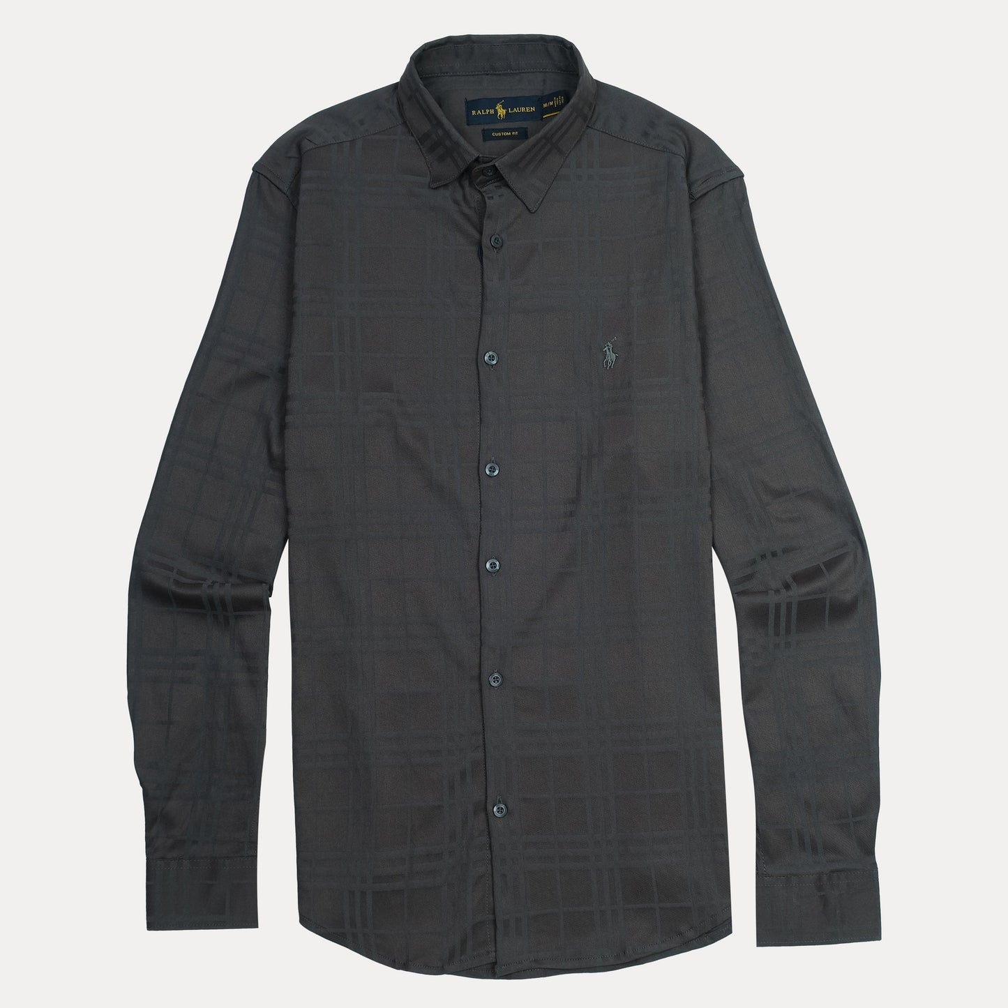 Ralph Lauren Custom Fit Plaid Elegance Shirt in Charcoal Whisper