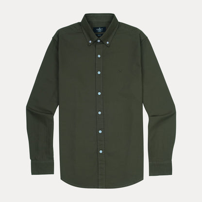 HACKETT Earthy Olive Slim Fit Shirt