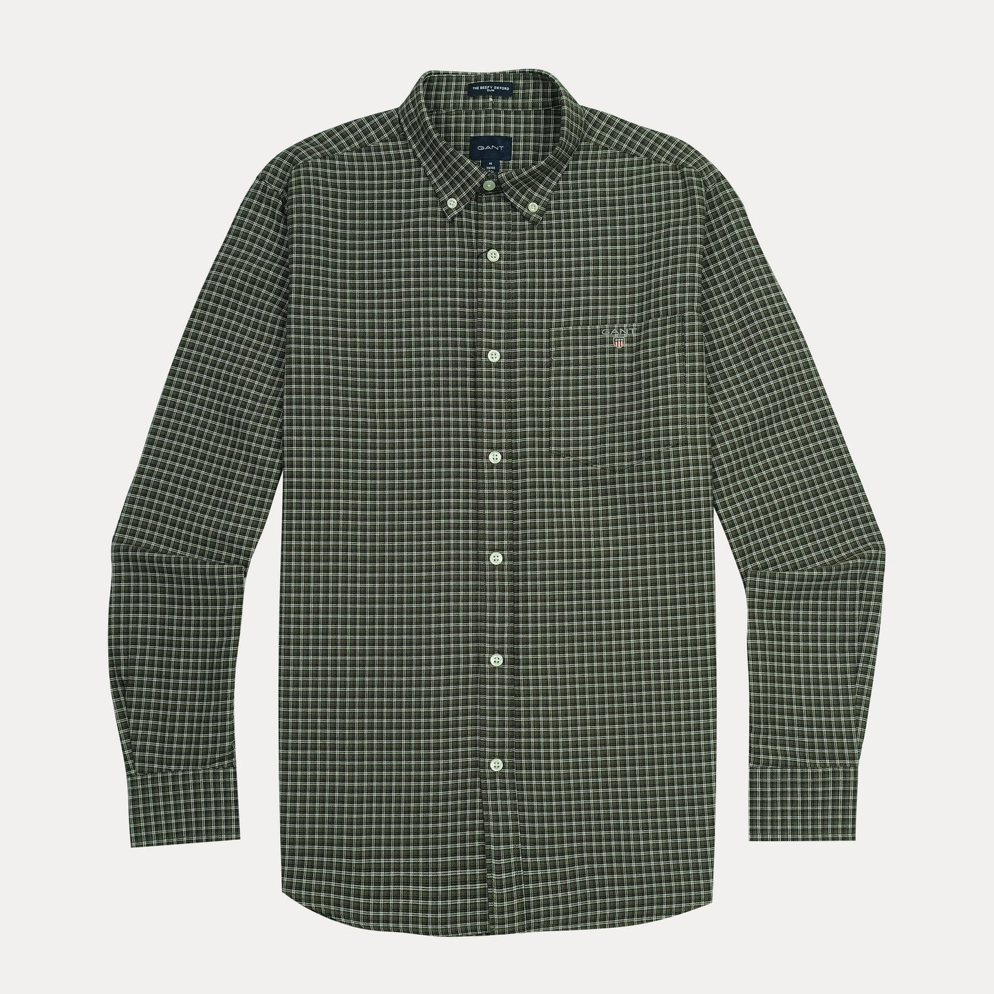 GANT The Beefy Oxford Shirt - Forest Green Checkered Elegance