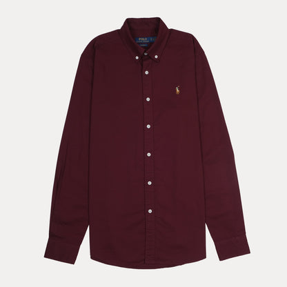 Polo Ralph Lauren Custom Fit Long Sleeve Button-Down Shirt in Burgundy