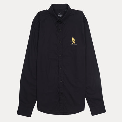 Armani Exchange Slim Fit Black Dress Shirt